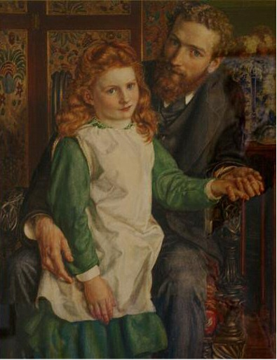 Edward Poynter, Sir Hugh Bell assieme alla figlia Gertrude di otto anni (1876) (Immagine in Pubblico dominio)